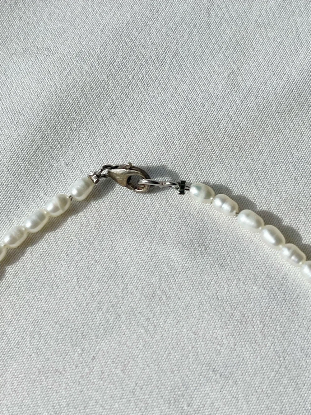 Girls' White Pearl Necklace with Silver Cross Charm
